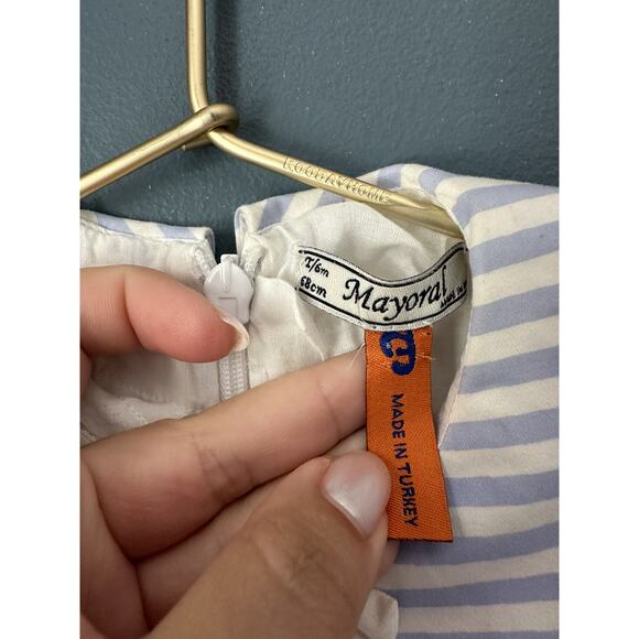 Mayoral Blue Floral Sailor Style Dress - Picture 3 of 4